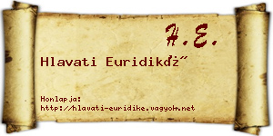 Hlavati Euridiké névjegykártya